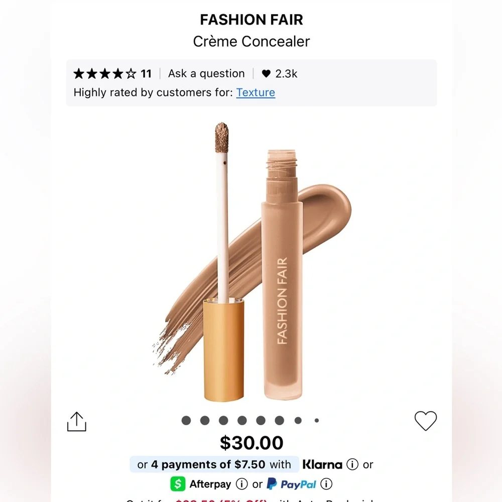 NIB Fashion Fair Cream Concealer in Shade Sweet Ivory